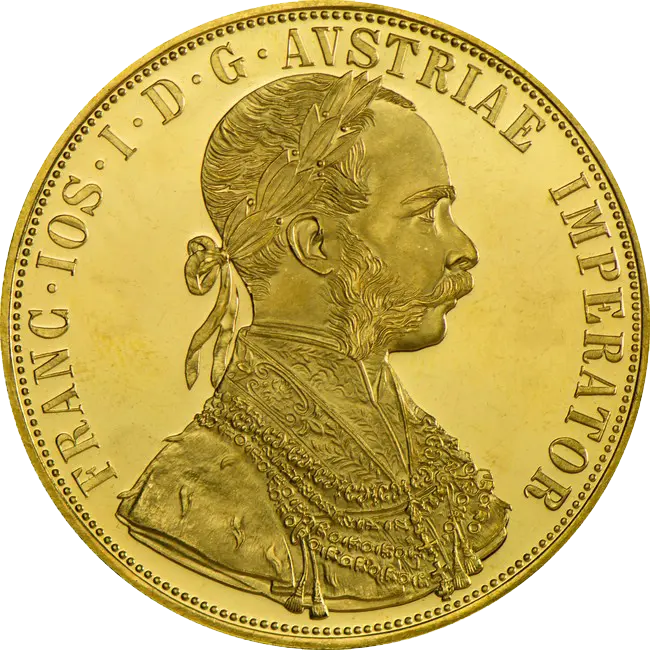 Moneda Aur 4 Ducati Franz Iosif Austria (circulată)